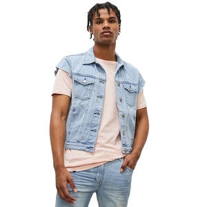Vêtements de mode, jeans de haute qualité, matière extensible, 100% coton, multi-poches, design sans manches, vestes sans manches pour hommes - Product Image 3