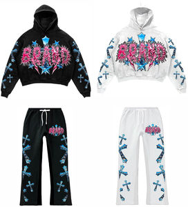 Conjunto de pantalones de chándal y Sudadera con capucha con estampado Sun Faded MOQ bajo de alta calidad Conjunto de sudadera con capucha y Jogger de algodón 100% personalizado - Product Image 1