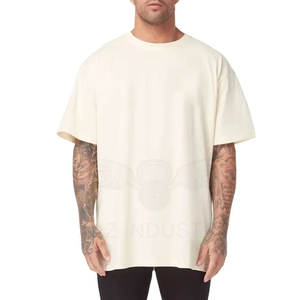 Camiseta de algodón en blanco de 300gsm, camiseta de gran tamaño con estampado de hombro caído, camisetas de calidad personalizadas de peso pesado - Product Image 6