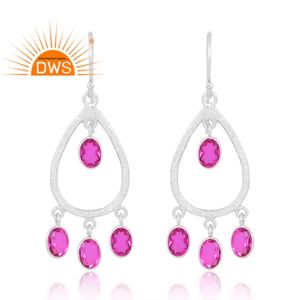 Superventas Plata de Ley 925 blanco doblete turmalina cuarzo piedra preciosa colgante pendiente joyería personalizada para mujer regalo para ella - Product Image 1