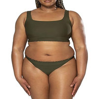 Ensemble de haut de bikini réversible, coupe-vent, respirant et écologique pour femmes, avec bas de bikini à bande, élégant et sexy