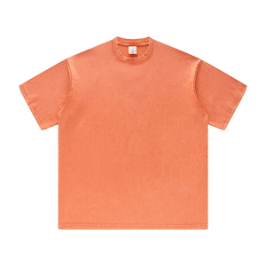 Conjunto de dos piezas de algodón lavado ácido OEM personalizado para hombre, ropa informal de verano Vintage, camiseta y pantalones cortos, venta al por mayor - Product Image 4