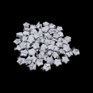 Howlite Naturelle Pierre Cristal Acier Inoxydable Étoile Pentagramme Pendentif Collier Cristal Améthyste Agate Pierres Précieuses Bijoux - Product Image 2