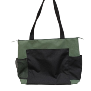 กระเป๋าผ้าโพลีเอสเตอร์รีไซเคิลสำหรับผู้หญิงกระเป๋าปักลายประดับด้วยลูกปัดสองสายเปิดกระเป๋าใส่ขวดน้ำมีซิป - Product Image 1