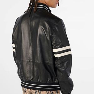 Veste bomber pour homme en polyester/coton, tendance, à capuche, courte, épaisse, d'hiver, en cuir brillant - Product Image 6