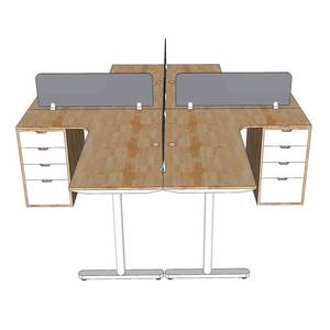 Escritorio en Forma de L TIO HBTO012 con 4 Esquinas y Patas de Gabinete, Diseño Minimalista de Lujo para Oficina o Dormitorio - Product Image 3