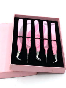 แหนบต่อขนตาเพิ่มวอลลุ่มอุปกรณ์เสริมความงามทำจากสเตนเลสสตีลสำหรับมืออาชีพเคลือบผงสองสี - Product Image 5