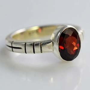Boho January Birthstone <b>Ring</b> Handmade 925 Sterling <b>Silver</b> <b>Garnet</b> Perfect Anniversary Birthday Gift for Her Featuring Platinum - Product Image 3