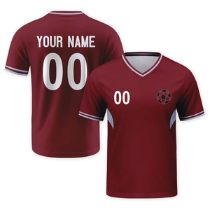 เสื้อเจอร์ซีย์ฟุตบอลแบบสั่งทำสำหรับผู้หญิงผู้ชายและเยาวชนเสื้อฝึกซ้อมฟุตบอลสีแดงแบบเฉพาะตัวพร้อมชื่อหมายเลขคนรักฟุตบอลของขวัญสำหรับแฟน - Product Image 1