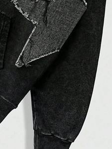 Men's Autumn 100% Cotton Eco-Friendly ODM Acid Wash Hoodie French <b>Fabric</b> 3D Embroidery Sun Faded Washed <b>Applique</b> - Product Image 5