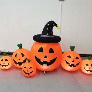 Longues décorations de citrouilles gonflables d'Halloween pour les décorations de vacances intérieures extérieures - Product Image 5