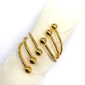 Gold Curved with Ball Design Napkin <b>Ring</b> Elegant Table Decor Accessory for Home Dining Wedding and Party Stylish and Modern Look - Product Image 2