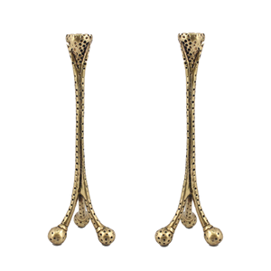 Ensemble design indien de 2 bougeoirs en métal pour la décoration de la maison en métal pur de haute qualité forme personnalisée taille régulière - Product Image 3