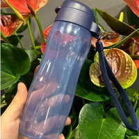 Bouteille d'eau écologique Tupperware 500ml haute qualité PP matière plastique vierge coffre-fort a sangle pour Sport Trekking travail école