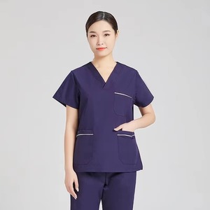 Uniforme de enfermería para hospitales al por mayor, traje de uniforme de manga corta con cuello de pico, conjuntos de uniformes médicos de enfermería pediátrica, ropa de trabajo para hombres - Product Image 3