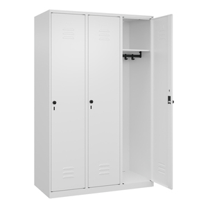 C+P Armadietto per Abbigliamento Cabo, 3 Scomparti, 1200 x 500 x 1850 mm, Bianco Traffico, Autoportante - Product Image 2