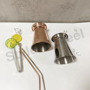 Tasse Julep menthe couleur argent en acier inoxydable tasse Julep menthe Mojito menthe plaqué argent tasse Julep avec tuyau et brosse propre - Product Image 2