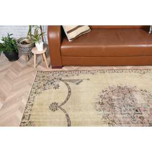 Turkish 4.3x7.7 ft Rug, Vintage Rug, <b>Brown</b> Oriental <b>Wool</b> Rug - Product Image 3