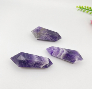 Meilleure qualité Offre Spéciale améthyste naturelle en vrac Double extrémité pointe sculptée meilleure qualité pour la fabrication de bijoux - Product Image 1