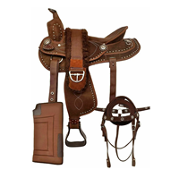 Selle et bride pour cheval en cuir anglais, fabriquées à la main, personnalisables, selle de course 4 saisons pour le barrel racing avec logo personnalisé