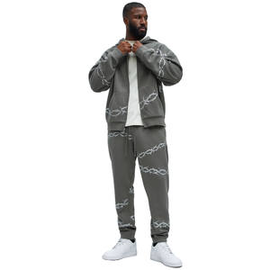 Pantalons de survêtement décontractés pour hommes de haute qualité, coupe droite, taille mi-haute, évasés, patchwork, 100% coton, séchage rapide - Product Image 1