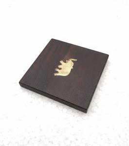 Elegant Classic Acacia Wood <b>Coaster</b> with Stylish Metal Inlay Eco-Friendly & Durable Trendy <b>Table</b> Decor for Home Office or Gift - Product Image 5
