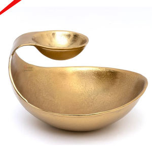 Chip de aluminio de decoración de alta calidad y acabado dorado Dip para servir alimentos - Product Image 3