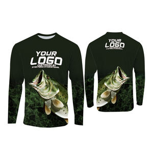 MOQ bajo personalizado su diseño humedad poliéster pesca ropa secado rápido impresión Digital UPF50 + hombres Rash Guard pesca camisas - Product Image 6