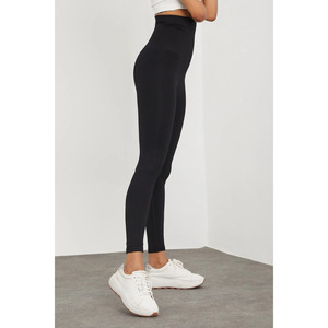 Leggings corsetto nero a vita alta in Silicone antiscivolo fasciato rassodante e dimagrante collettore dell'anca - Product Image 1