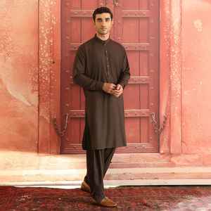 Trajes Shalwar Kameez Largos Tradicionales Pakistaníes para Hombre, Transpirables, Casuales, para Fiestas y Bodas, Tallas Grandes, con Cierre, Venta al por Mayor - Product Image 4