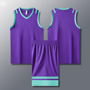 Ensemble de maillots de basket-ball unisexe sur mesure respirant grande taille 2026, modèle XS, logo imprimé par transfert thermique, 100 % polyester, vente en gros - Product Image 3