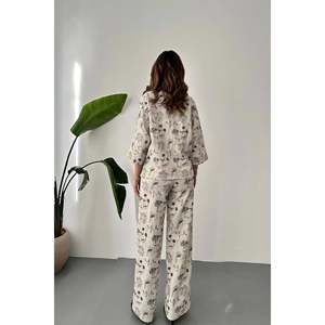 Beige Embroidered <b>Linen</b> Set - Beige - Product Image 6
