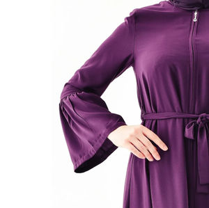 Abayas Islámicas Modestas, Sólidas y Simples para Mujer, Personalizadas, de Chifón Transpirable, Formales, Tallas Grandes, Alta Calidad, al por Mayor, Corte en A - Product Image 6