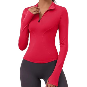 Women's Solid Color Full Sleeve Turtleneck <b>Yoga</b> <b>Jacket</b> With Zipper And Thumbholes Sweat-Wicking Fitness Sport Top <b>Jacket</b> Women's - Product Image 4