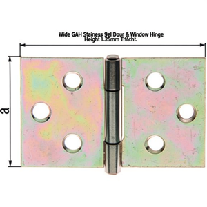Wide GAH Stainless Steel <b>Door</b> & <b>Window</b> <b>Hinge</b> 60mm Height 90mm Width 1.25mm Thickness - Product Image 3