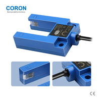 Sensor Jarak Fotoelektrik LED Inframerah NPN CORON GG30-1 30mm Tipe Slot dengan Kabel Keluaran untuk Kontrol Mesin Presisi