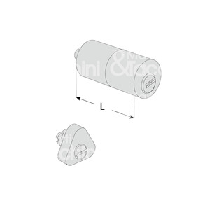 PAIRE DE CYLINDRES TUBE EXTERNE AP4 Laiton nickelé satiné Pour série: 11721 - 11921 - Product Image 1