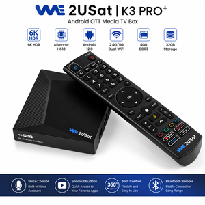 TV Box Inteligente Android 2026 We2USat K3 PRO+ H618 4GB 32GB 6K HDR Wifi6 1000M LAN BT Control Remoto con Retroiluminación por Voz VS Vseebox Set Top Box - Product Image 1