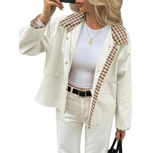 Custom Cotton <b>Canvas</b> Women <b>Jacket</b> High Quality Plain <b>Canvas</b> <b>Jacket</b> Winter Lightweight Breathable <b>Jacket</b> For women - Product Image 6