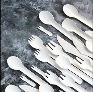 Couteau en papier biodégradable PLA 155 mm, nouilles, collations, restauration rapide, couverts compostables, couteau pour chowmein, utilisation dans les restaurants de rue - Product Image 2