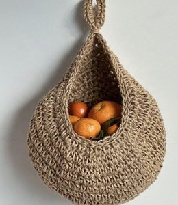 Sac de rangement suspendu en forme de goutte pour suspension murale en forme de légume fruit éco jute - Product Image 2