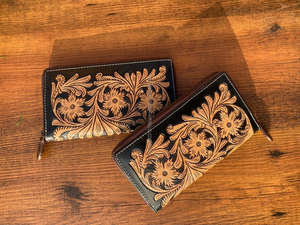 Bolso de mano para mujer con estilo occidental de cuero labrado hecho a mano Real, bolso de mano con estilo de cuero labrado de Color de tamaño compacto - Product Image 6