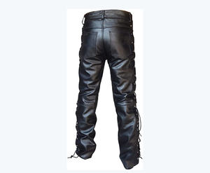 Pantalones de cuero de los hombres de moda Slim & Soft PU Pantalones rectos Cintura alta Estilo casual Servicio OEM disponible - Product Image 2