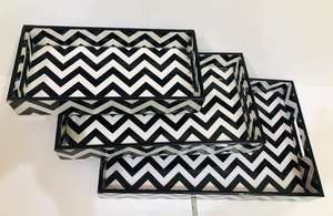 Plateau de service en bois de qualité, écologique, poli, forme personnalisée, design indien en nacre, plateau de cuisine de luxe - Product Image 6