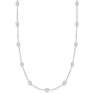 Collier stationnaire en diamant serti en bélière de 4,00 carats en or blanc 14 carats - Product Image 4