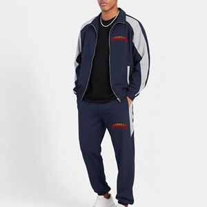 OEM/ODM Survêtement ample de haute qualité avec fermeture éclair pour hommes Sweat-shirt coupe-vent avec broderie personnalisée et logo Streetwear pour hommes - Product Image 1