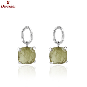 Joyería de fiesta de moda de Plata de Ley 925 con piedras irregulares, pendientes de tuerca de piedras preciosas de cuarzo con diamante para bodas - Product Image 1