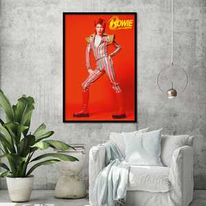 Affiche glamour de David Bowie sur toile, art mural encadré noir - Product Image 1