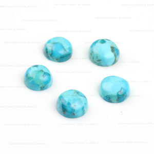 พลอยเทียมสีฟ้าเทอร์ควอยซ์10มม. แผ่นหลังแบนปรับเทียบอัญมณีหลวมสำหรับทำหัตถกรรมเครื่องประดับ - Product Image 4
