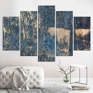 Toile d'art imprimée bleu marine : motif abstrait en relief, lot de 5 toiles assorties - Product Image 1